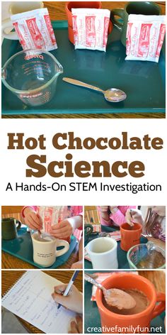 28 Awesome STEM Challenges for the Elementary Classroom - How Hot is Hot Chocolate Experiment - Teach Junkie Science Experience, Stem Experiments, Winter Science, Christmas Science, Stem Challenge, Kid Experiments, Fair Projects, Kindergarten Science