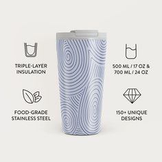 the tumbler cup is designed to look like an abstract pattern