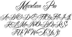 the upper and lowercase letters are all handwritten in black ink, with different font styles