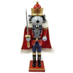 "Buy Santa's Workshop 14\" Mouse King Nutcracker at Michaels. com. Beautifully crafted, this nutcracker will add the perfect touch of whimsy and elegance to your home for the holidays. The classic Mouse King character wonderfully imagined in nutcracker form, looking dignified and dangerous in his royal clothing and holding a large sword. Beautifully handcrafted from wood and hand painted, this 14\" Mouse King Nutcracker will provide many seasons of pleasure. Details: Multicolor 4\" x 4\" x 14\" Mouse King Nutcracker, Evil Gnome, King Nutcracker, King Character, Mouse King, Royal Clothing, Santa's Workshop, Decor Figurines, Christmas Figurines