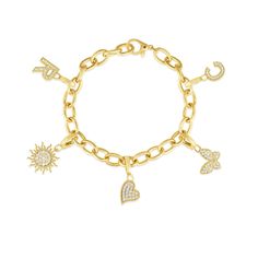 Roberto Princess Flower Coin Diamond Charm Bracelet in 18kt Yellow Gold Tech Bracelet, Bracelets With Charms, Simple Beaded Bracelets, Memorable Jewelry, Charm Collection, Roberto Coin, Letter Charm, Gold Charm Bracelet, Stacked Jewelry