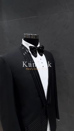 Elevate your reception look with our bow tie suit, featuring exclusive handwork details that exude elegance and sophistication. . Whatsapp Us: +91 9032555973 📍Abids | Banjara Hills | Gachibowli . . #KanishkEthnics #CelebrationWear #Baraat #Jodhpuri #Bandhgala #WeddingWear #Menswear #IndianWear #Fashion #MensFashion #WeddingWearForMen #IndianFashion #Dulha #IndianWeddings #IndianGroom #GroomStyle #WeddingElegance #RichFabrics #SangeetStyle #EngagementAttire #GroomFashion #ElegantGroom Jodhpuri Suits For Men Latest Wedding, Designer Tuxedo For Men, 3 Piece Suit Men Wedding Groom, All Black Tuxedo For Men, Designer Suits Men, Designer Suits For Men Wedding, Designer Tuxedo Men Grooms, Suit Designs For Men, Tuxedo For Groom