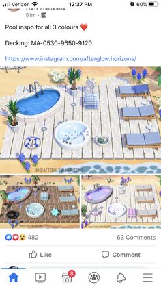 the screenshot shows an outdoor hot tub and pool