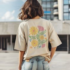 Embrace summer vibes with our boho floral shirt, a charming gift for her! This oversized tee features a retro design with wildflowers and a motivational quote. Perfect for girls who love unique style and comfy fashion statements. Boho & Cottagecore: https://etsy.me/3QnmGud  Yoga Clothes: https://etsy.me/4axsVUp Coffee Mugs: https://etsy.me/4cIpxHM Tote Bags: https://etsy.me/4cTKi3l " An extraordinarily imaginative print, the shirt was delivered very quickly and the recipient is totally happy wit Oversized Bohemian Summer T-shirt, Oversized Bohemian T-shirt For Summer, Oversized Bohemian Cotton T-shirt, Bohemian Oversized Cotton T-shirt, Hippie Letter Print Tops For Spring, Cute Oversized T-shirt For Spring, Spring Bohemian Tops With Letter Print, Bohemian Spring Tops With Letter Print, Bohemian Tops With Letter Print For Spring