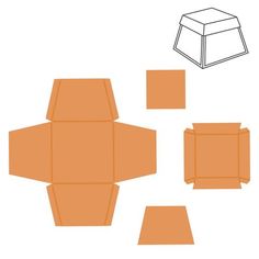 an orange box with four pieces cut out