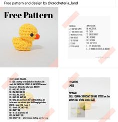 crocheted rubber ducky pattern with instructions to make it