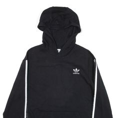 Item is in good used condition. >Size: L >Armpit To Armpit: 21" >Armpit To Cuff: 20" >Collar To Hem: 30" Streetwear Adidas Logo Fleece Sweatshirt, Black Sporty Hoodie With Three Stripes Branding, Black 90s Hoodie For Winter, Black 90s Style Winter Hoodie, 90s Black Winter Hoodie, Three Stripes Hoodie Sweatshirt For Streetwear, Sporty Streetwear Hoodie With Three Stripes Branding, Sporty Streetwear Hoodie With Three Stripes, Sporty Hoodie With Three Stripes For Streetwear