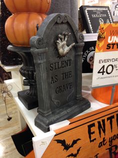 halloween decorations are on display at the store