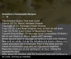 the recipe for grandma's homemade recipes is displayed on an iphone screen with text overlay