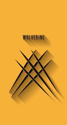 the wolverine movie poster is yellow and has black lines coming out of it's center