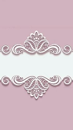 an ornate white frame on a pink background