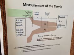 a sign describing the measurement of the cervix