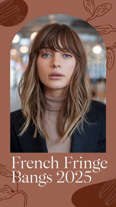 Discover the beauty of French fringe bangs for 2025! With soft, face-framing layers, this timeless style adds elegance and effortless charm to any hair length or type. A modern trend you won’t want to miss—perfect for updating your look! Save this hair inspiration for your next salon appointment. ✂️✨
#FrenchFringeBangs #HairTrends2025 #ModernHairstyles #BangsInspo #EffortlessStyle Miss Perfect, Framing Layers