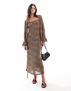 Dresses by Never Fully Dressed Part of a co-ord set Shirt sold separately Animal print Square neck Long sleeves Regular fit Never Fully Dressed, Midaxi Dress, Spring Floral Dress, Winter Party Dress, Long Black Dress, Satin Slip Dress, Co Ord Set, Maxi Dress Trend, Orange Dress