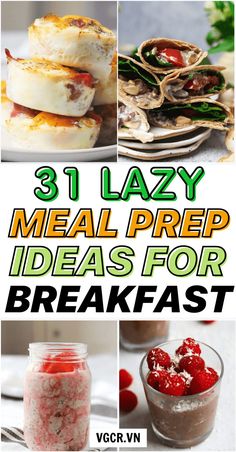 meal prep ideas for breakfast with text overlay