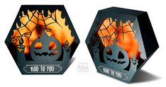 an origami halloween lantern with two pumpkins on it and the words you do not