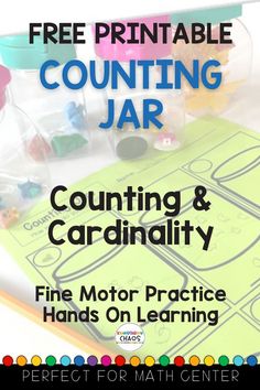 the free printable counting and cardinality activity for kids to practice their math skills