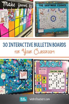 bulletin boards with the words interactive bulletin boards for your classroom