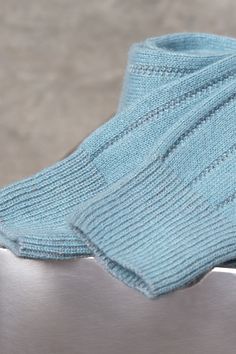 Our Cortina rib in rich cashmere is made from ultra-luxurious 2-ply cashmere yarn, supplied by our world class, Italian-based yarn spinner. The structure of the rib into a zigzag micro-cable is purely intentional. This understated sock is evocative of the genteel and discreet lifestyle of the Italian Alps. Please note this is sold as one pair. • Made in Italy • 75% Cashmere 25% Nylon Yarn Spinner, Luxury Socks, Robin's Egg Blue, Italian Alps, Cashmere Yarn, Robins Egg, Robins Egg Blue, World Class, Our World