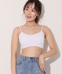 A bralette with cups with a cute, fashionable back. It has no wires, giving it a light and easy fir. It's made with highly elastic rib material, and has a insert pads for ease of use. The back is wide open, giving it a fashionable look. This piece places particular care in appearance. It can be worn over a top or used to show off some skin with your everyday wardrobe.-Size-[S]Over Bust 72-80cm[M]Over Bust 79-87cm[L]Over Bust 86-94cm-Details and Fabric-Polyester/Nylon/PolyurethaneRemovable Paddin Everyday Cropped Bra With Removable Pads, Trendy Cropped Seamless Bra, Trendy Low-cut Bra-friendly Crop Top, Trendy Low-cut Bra Friendly Crop Top, Stretch Cropped Bra With Adjustable Straps, Trendy Cami Sports Bra With Built-in Support, Trendy Cami Sports Bra With Built-in Bra, Trendy Seamless Crop Top Bra, Summer Camisole Sports Bra With Removable Pads