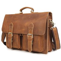 Brown Satchel Laptop Bag With Pockets, Leather Laptop Bag With Pockets, Business Brown Satchel With Pockets, Brown Business Satchel With Pockets, Leather Business Briefcase With Pockets, Leather Briefcase With Pockets For Business, Travel Satchel Briefcase With Hasp Closure, Travel Briefcase Satchel With Hasp Closure, Classic Briefcase With Hasp Closure For Travel