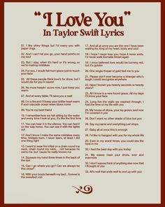 i love you in taylor swift's lyrics for the song, which is written on paper