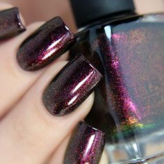 Nails Black Shimmer Nails, Nail Artwork, Boutique Nails, Shimmer Nail Polish, Nail Shimmer, Black Nail Art, Black Nail Polish, Black Nail, Dark Nails