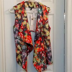 Very Boho Sexy Vest Trendy Summer Outerwear With Floral Print, Trendy Summer Floral Print Outerwear, Trendy Multicolor Spring Outerwear, Casual Multicolor Outerwear For Party, Trendy Sleeveless Summer Outerwear, Trendy Fitted Multicolor Outerwear, Trendy Summer Outerwear For Day Out, Summer Multicolor Outerwear For Day Out, Chic Multicolor Outerwear For Day Out