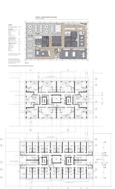 the floor plan for an office building with multiple floors and several rooms, all in different sections