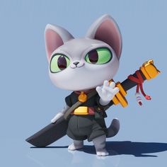 ArtStation - Shinobi Сat, · CANOE · 3d Karakter, 9 Lives, Art Toys Design, Toy Art, Chibi Characters, Game Character Design, Character Reference, Mascot Design