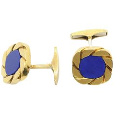 Timeless heirlooms that will last for generations to come. Classic 18k yellow gold cuff links with lapis lazuli centers. Sugarloaf closures. Made in Germany. Specifications: main stone: lapis lazuli carat total weight:- color:BLUE metal:18 YELLOW GOLD type: CUFF LINKS weight:25.18 GR hallmark: "W.GERMANY 18K" Luxury Royal Blue Jewelry, Formal Lapis Lazuli Jewelry, Classic Yellow Gold Jewelry With Lapis Lazuli, Classic Yellow Gold Lapis Lazuli Jewelry, Classic Lapis Lazuli Yellow Gold Jewelry, 14k Yellow Gold Business Jewelry, Formal Yellow Gold Jewelry With Lapis Lazuli, Formal Yellow Gold Lapis Lazuli Jewelry, Royal Gold Jewelry For Formal Occasions