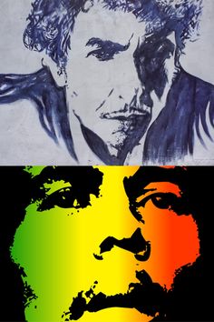 two different colored images of the same man's face