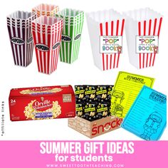 summer gift ideas for students from sweet toothbrushes to popcorn boxes and movie tickets