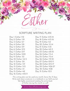 an easter bible printable with flowers and the words,'easter scripture writing plan '