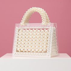 Free U.S. shipping. Style: Rhinestone & Jewelry , color:White, suite for season：Summer, Autumn ，Going out, Hanging out, Honeymoon, Material Beads, White Pearl Acrylic Crossbody Beaded Bag Transparent Satchel Handbag Unique Crossbody Bag, Bead Bag, Bag Transparent, Mini Box, Pearl Bag, Beaded Bag, Beaded Handbag, Pink Acrylics, Beaded Clutch