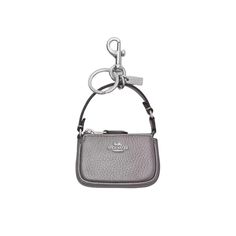 Style Number Cp360 Measurements Length: 3.25" Height: 2.0" Width: 1.0" Materials Foil Metallic Refined Pebble Leather Fabric Lining Features Zip Closure Attached Split Key Ring And Dogleash Clip Handle With 2 1/4 Drop Silver Rectangular Bag With Silver-tone Logo, Rectangular Silver Bag With Silver-tone Logo Plaque, Coach Silver Bags For Gifts, Classic Coach Silver Bag, Coach Silver Bag With Gunmetal Hardware, Silver Coach Bags With Gunmetal Hardware, Jelly Shoes, Walker Boots, Leather Fabric