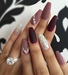 Pinterest: ☾OohmyJupiterr Shellac Nails, Nail Art Rhinestones, Glitter Gel, Nail Arts, Nail Polishes