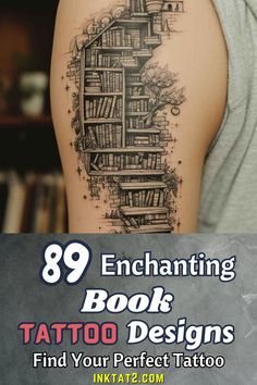 the back of a woman's arm with books on it and text that reads, 99