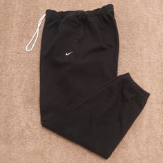 Used - Only Worn 1 Time, Still In Excellent Condition Like Brand New Nike Single Swoosh Joggers With Draw String, Color Black Size Large, Both Side Pockets Have Zippers Nike Black Cotton Sweatpants, Pants Nike, Joggers Black, Nike Pants, New Nike, Men's Nike, Black Nikes, Nike Men, Mens Pants