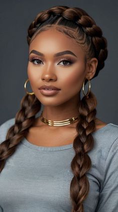 Braid Halo Crowns, Halo Braids For Black Women, Braid With Weave, Halo Braid With Weave, Duchess Braids, Goddess Cornrows, Cornrows Ideas, Cornrows Natural