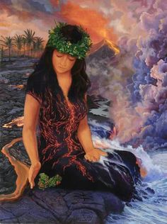 a painting of a woman sitting on top of a rock next to the ocean with her hands in her pockets