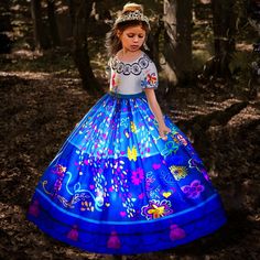 Encanto Mirabel Charm LED Light Up Dress for Girls Cosplay Isabela Carniva Christmas Costume Kid Light Up Dress, Charmed Costumes, Kid Birthday Party, Light Up Dresses, Girls Fit, Decoration Flowers, Christmas Costume, Dress For Girls, Christmas Costumes