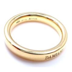 About This Piece: Rare! Damiani 18k Yellow Gold 3.5mm Band Ring Sz 5.5  Please refer to the dimensions in the description above for accurate measurements. Please reach out to the seller with any questions on dimensions or fit prior to purchase. Vintage Solitaire Engagement Ring, Wide Band Engagement Ring, Filigree Diamond Ring, Sterling Silver Cz Rings, Vintage Designer Jewelry, Purple Diamond, 18k Gold Ring, Gold Band Ring, Wedding Rings Vintage