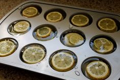 an instagram page with lemons in the muffin tin