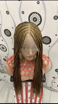 Braided Wig.Knotless Braided Wig. Gold Braids.26inches Long. Gold Braids, Braided Wig, Braids Wig, Braids, Gold, Color