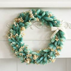 a christmas wreath hanging on the wall