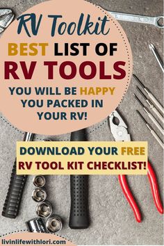 tools are shown with the words rv tool list