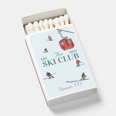 the ski club matches are in a box