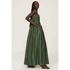 Green taffeta (70% Polyester, 30% Nylon). Lining (100% Polyester). A-line. Sleeveless. Sweetheart. Side zipper closure. See size and fit notes for length measurements. Imported. Gown Green, Taffeta Gown, Rent The Runway, Jonathan Simkhai, Closet Designs, Measurement Length, Full Skirt, Side Zipper, Evening Gowns