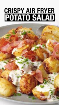 Air fryer potato salad recipe Salad Potato, Air Fryer Potato, New Air Fryer Recipes, Air Fryer Recipes Snacks, Air Fryer Oven Recipes, Air Fry Recipes, Air Fryer Dinner Recipes, Air Fryer Recipes Easy, Air Fryer Recipes Healthy